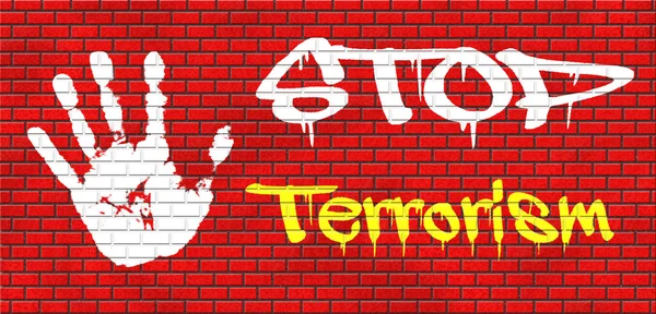 Alto al terrorismo graffiti — Foto de Stock