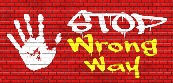 Wrong way graffiti — Stock Photo, Image