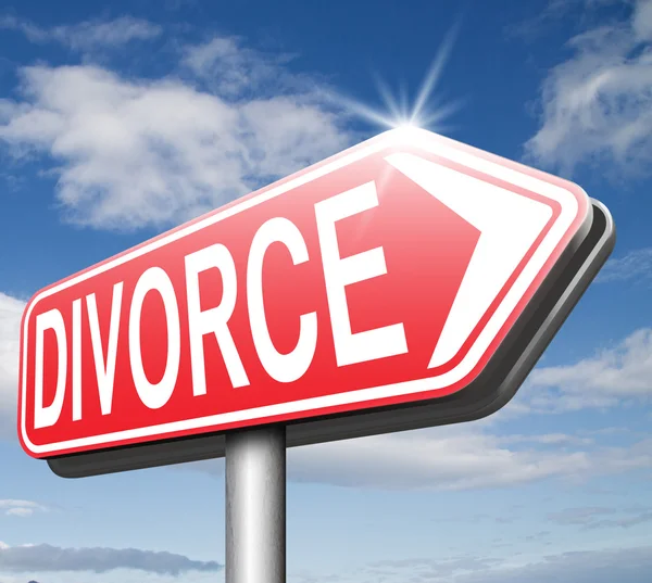 Znak drogowy rozwód — Zdjęcie stockowe