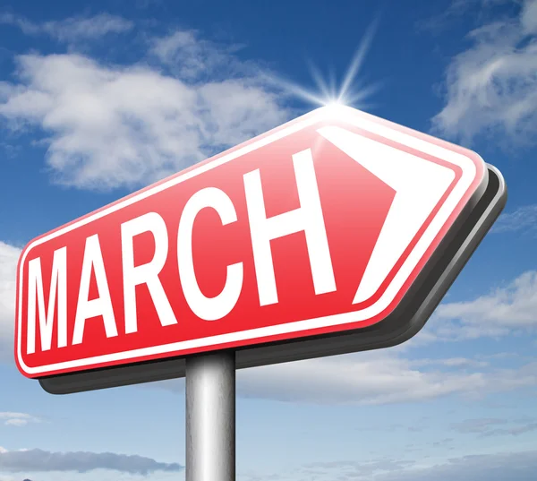 Next march sign — Stock Photo, Image