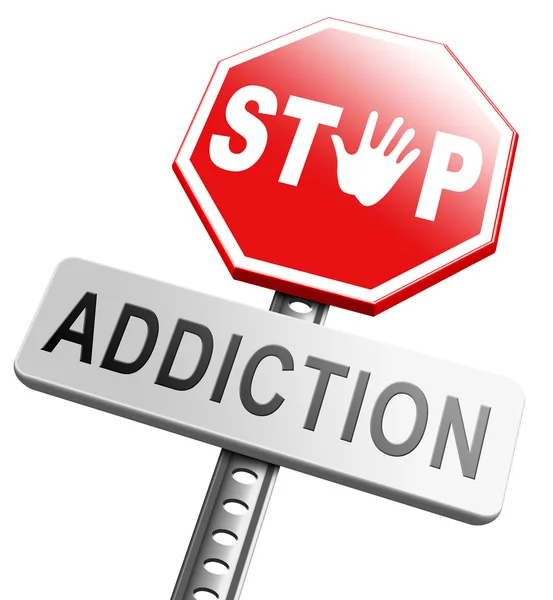 Detener signo de adicción — Foto de Stock