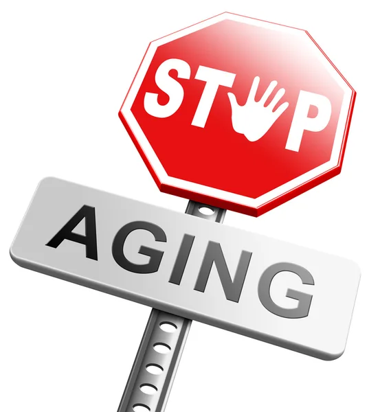 Parar sinal de envelhecimento — Fotografia de Stock