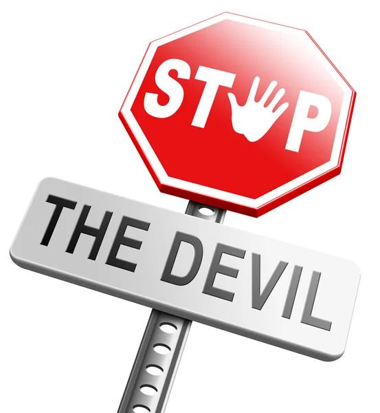 Stop the devil text — Stock Photo, Image
