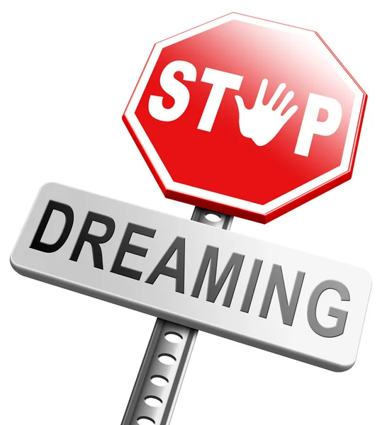 Stop dreaming face hard reality — Stock Photo, Image