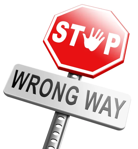 Wrong way sign — Stock Photo, Image