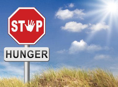 Stop hunger, suffering malnutrition starvation clipart