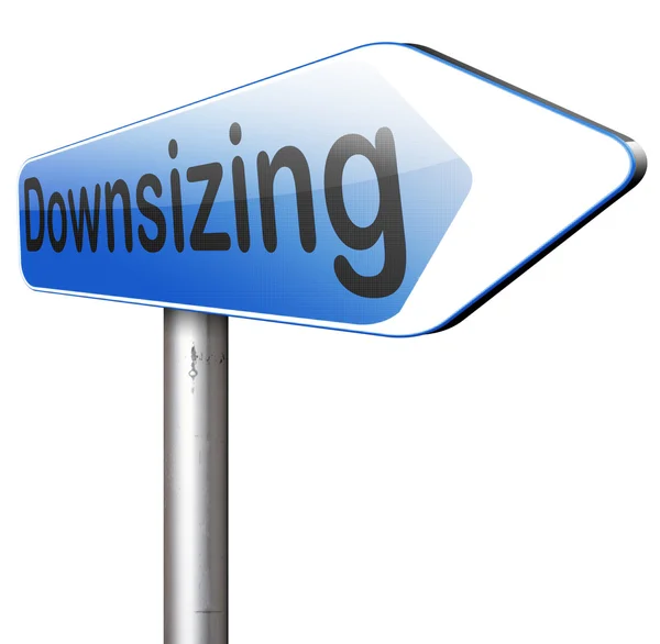 Downsizing Vägmärke — Stockfoto