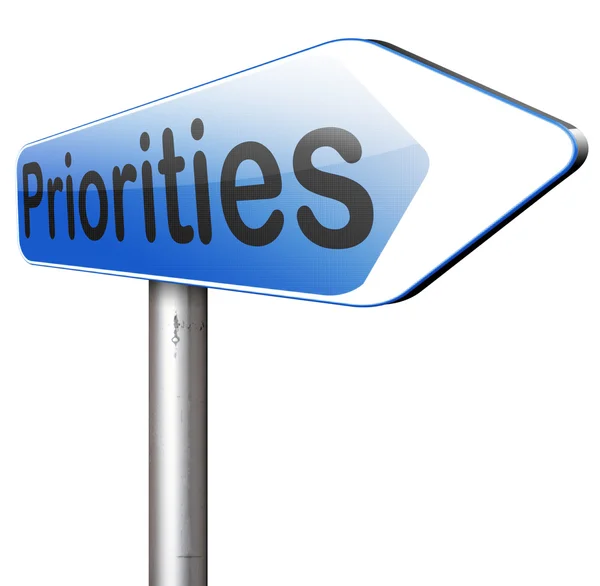 Prioriteringar Vägmärke — Stockfoto