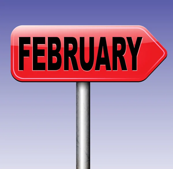 Februari verkeersbord — Stockfoto