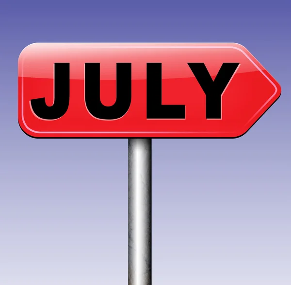 Nästa juli tecken — Stockfoto