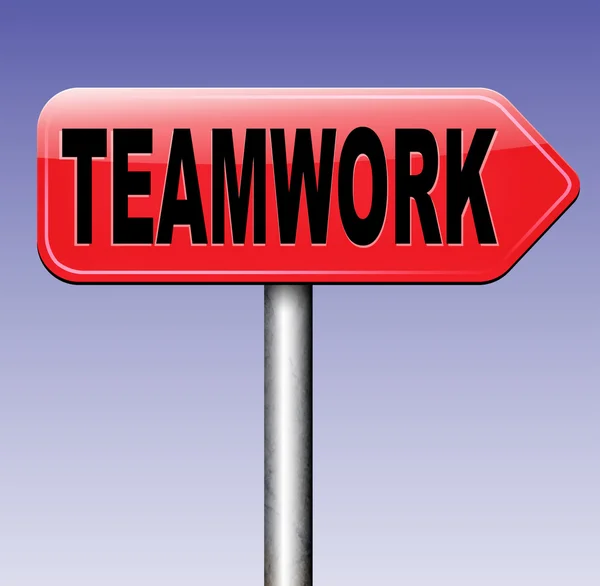 Teamwerk verkeersbord — Stockfoto