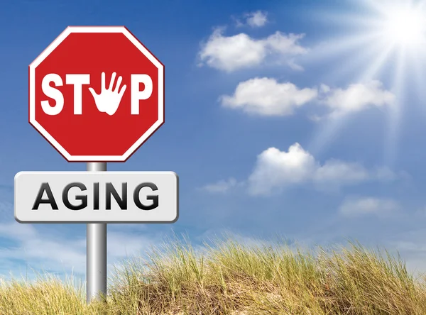 Stop aging sign — Stock Photo, Image