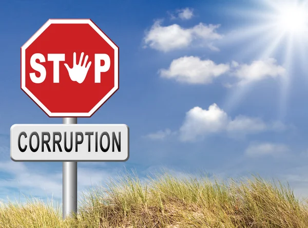 Stop corruptie fraude en omkoping — Stockfoto