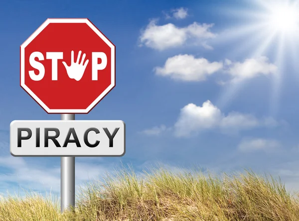 Sin piratería, derechos de autor y protección de la propiedad intelectual —  Fotos de Stock