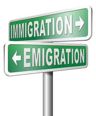Immigration or emigration sign clipart