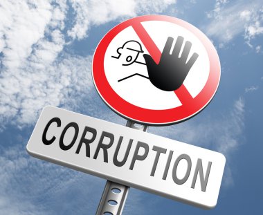 Stop corruption fraud and bribery clipart