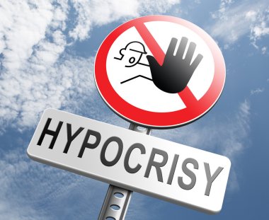 Stop hypocrisy sign clipart