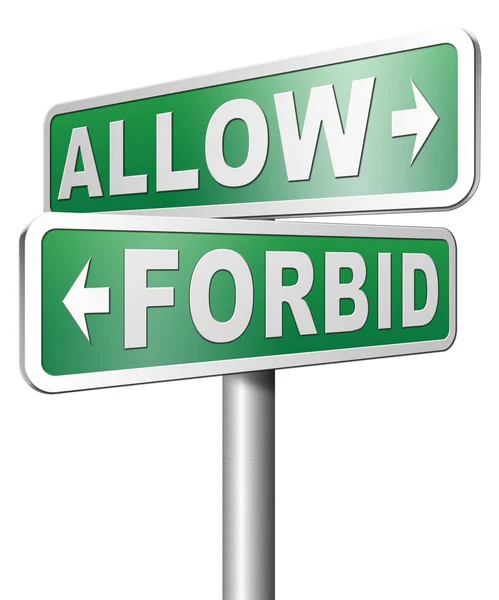 Allow or forbid sign — Stock Photo, Image