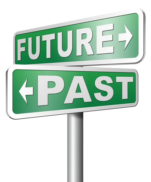 Przeszłości lub przyszłości, znak — Zdjęcie stockowe