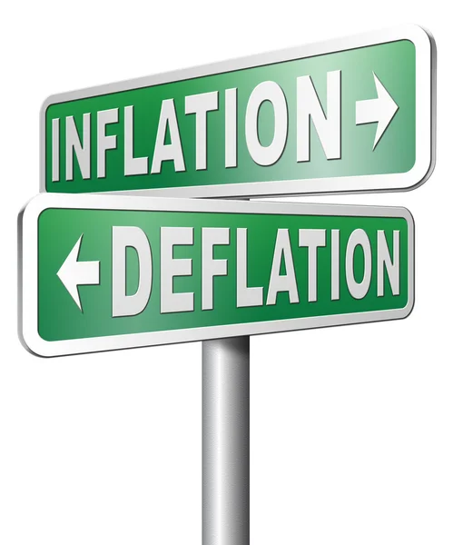 Inflations- oder Deflationszeichen — Stockfoto