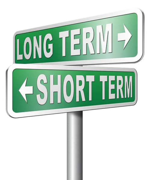 Planificación o pensamiento a largo o corto plazo — Foto de Stock