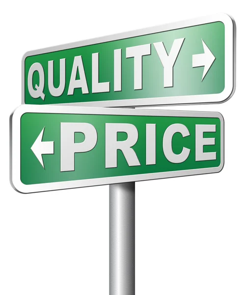 Kvalita versus cena produktu — Stock fotografie