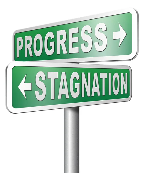 Progress or stagnation sign — Stock Photo, Image