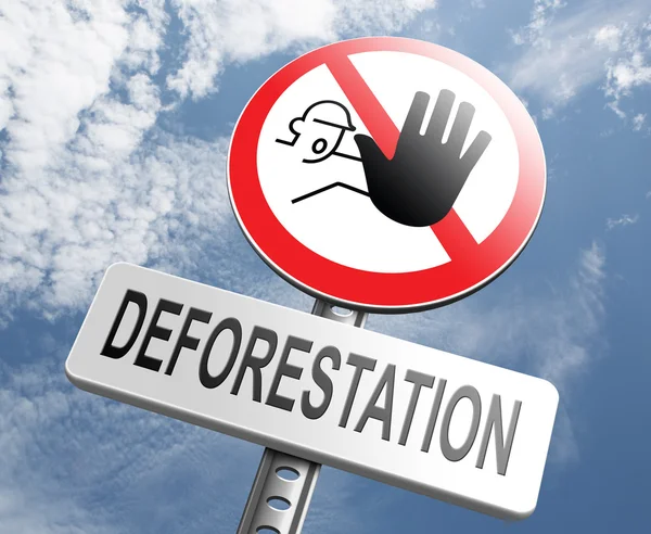 Stop segno di deforestazione — Foto Stock