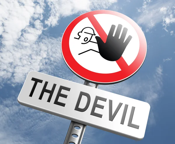 Stop de duivel tekst — Stockfoto