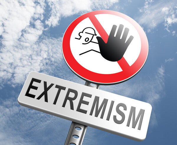 Stop extremism,  no discrimination