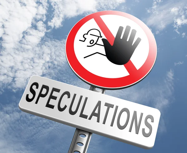 No speculations sign — Stock Photo, Image