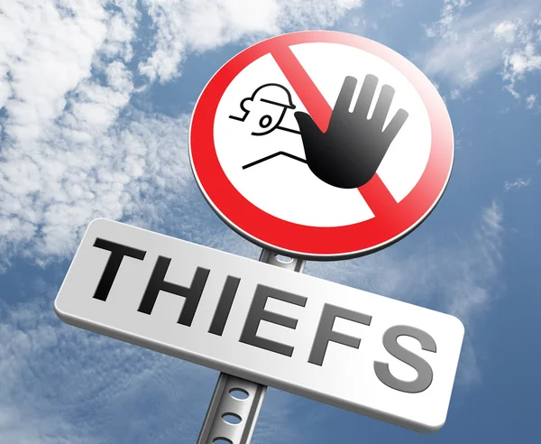 Catch thieves sign — Stock Photo, Image