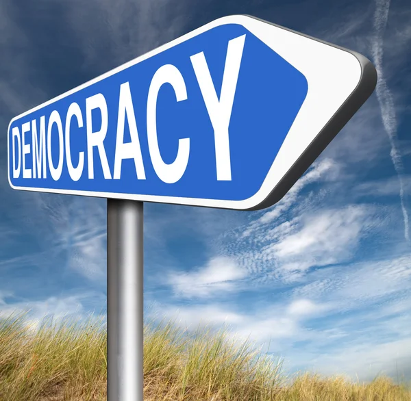 Democracy road sign — Stock Photo, Image