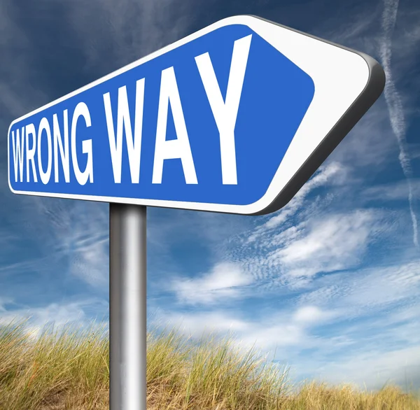 Wrong way sign — Stock Photo, Image