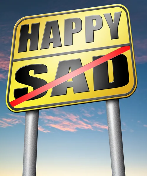 Szczęśliwy i smutny znak — Zdjęcie stockowe