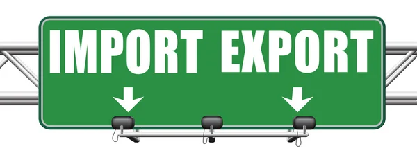 Sinal de exportação de importação — Fotografia de Stock