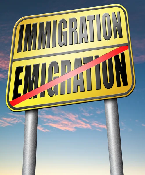 Знак імміграції або еміграції — стокове фото