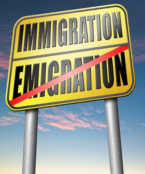 Signo de inmigración o emigración — Foto de Stock