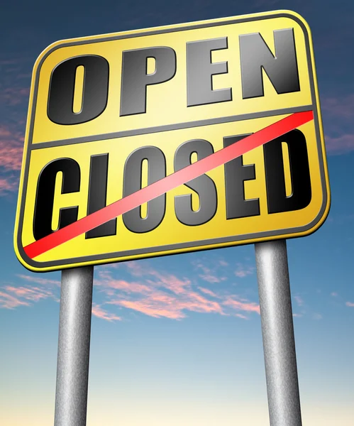 Horário de funcionamento aberto ou fechado — Fotografia de Stock