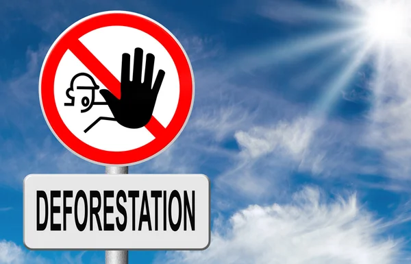 Stop segno di deforestazione — Foto Stock