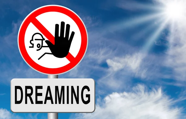 Stop dreaming face hard reality — Stock Photo, Image