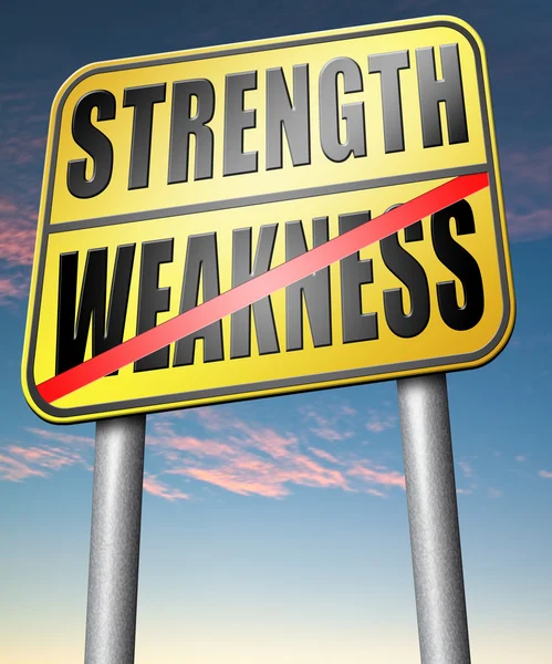 Strength versus weakness sign — Stock Photo, Image