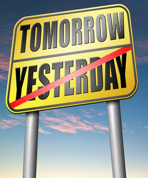Wczoraj i jutro przyszłości lub przeszłości — Zdjęcie stockowe