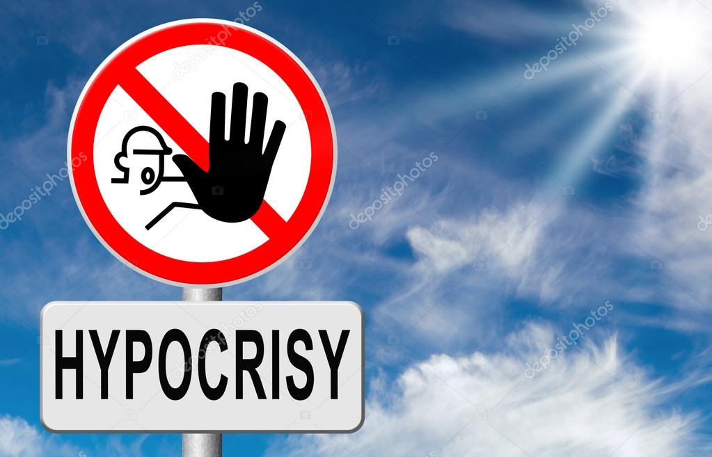 Stop hypocrisy sign