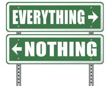 Her şey ya da hiçbir şey ok işareti