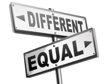 equal or different road sign clipart