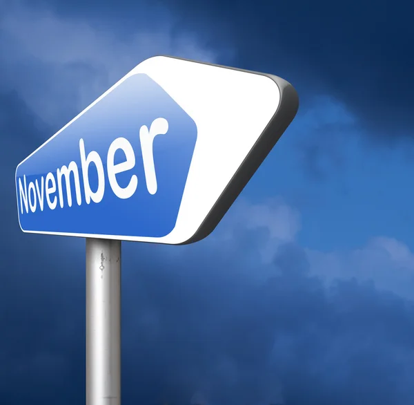 Znak drogowy listopada — Zdjęcie stockowe