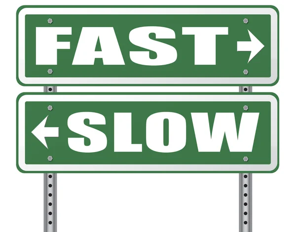 Hızlı veya yavaş yol işareti — Stok fotoğraf