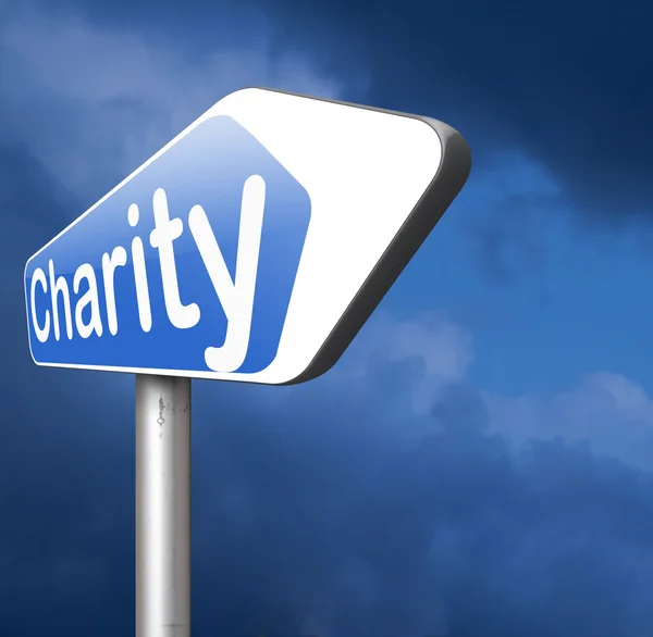 Charity donation road sign — Stock Photo, Image