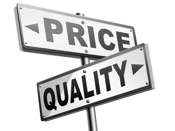 Kvalitet kontra produktpris — Stockfoto